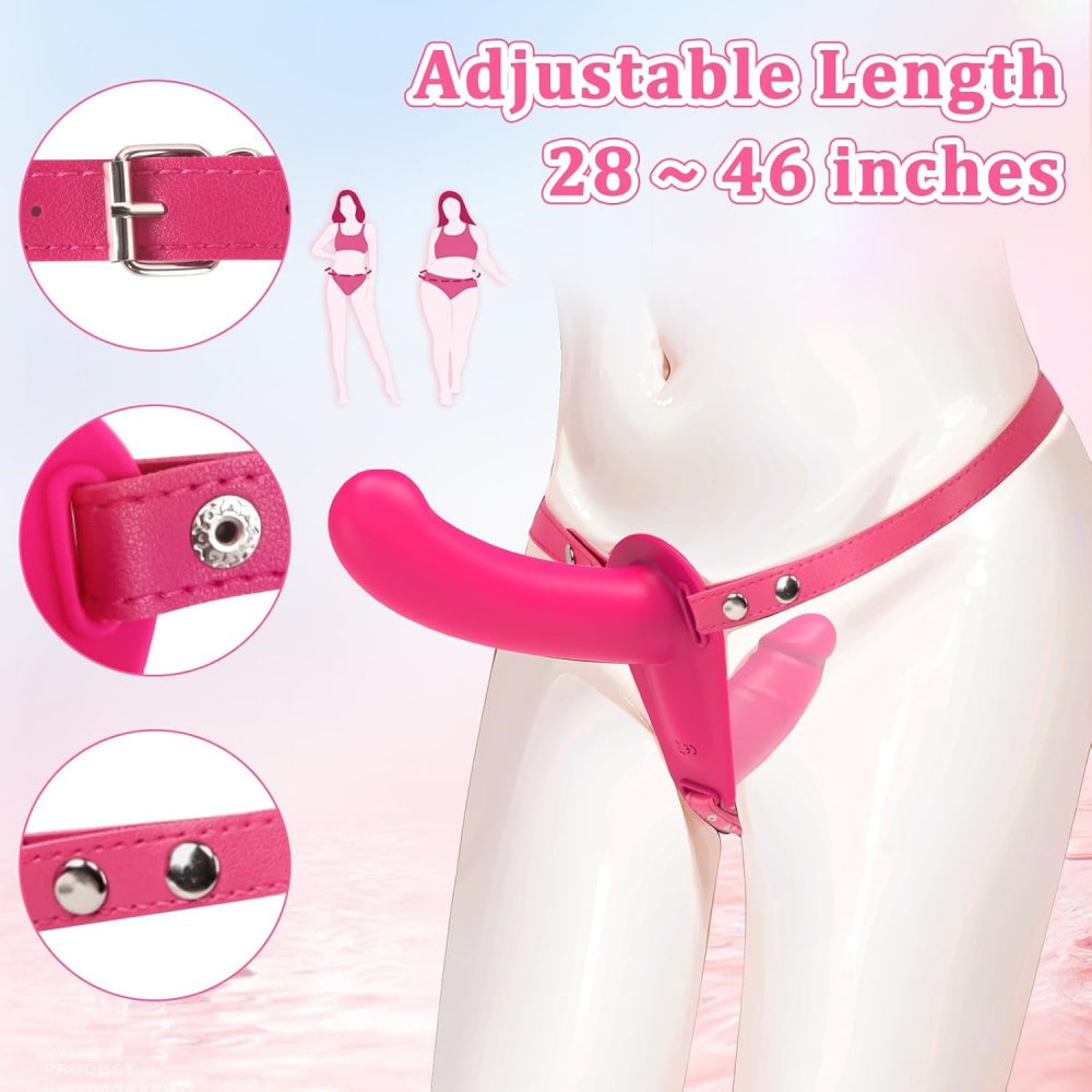 Loveangels Dual Ended Rechargeable Vibrating Solid Strap On With Remote