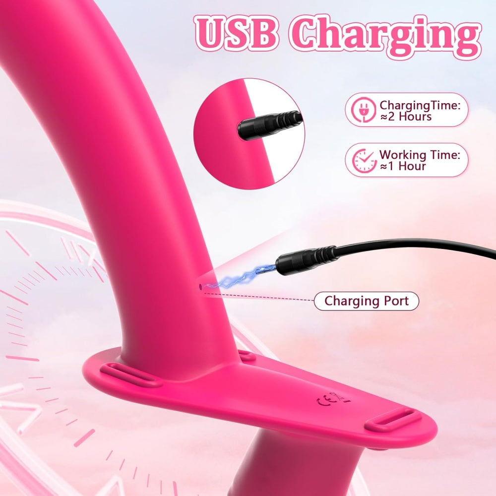 Loveangels Dual Ended Rechargeable Vibrating Solid Strap On With Remote