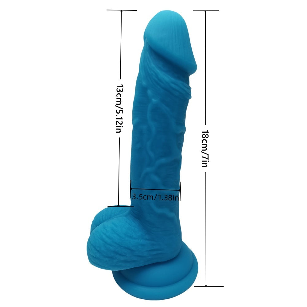 Loveangels 7.09" Blue Silicone Dildo
