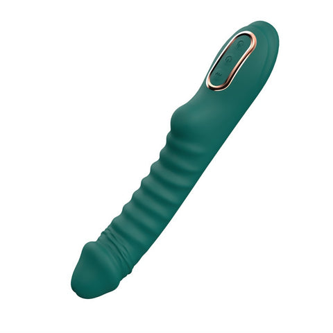 Loveangels Green Giant Vibrating And Heating Silicone Dildo Vibe