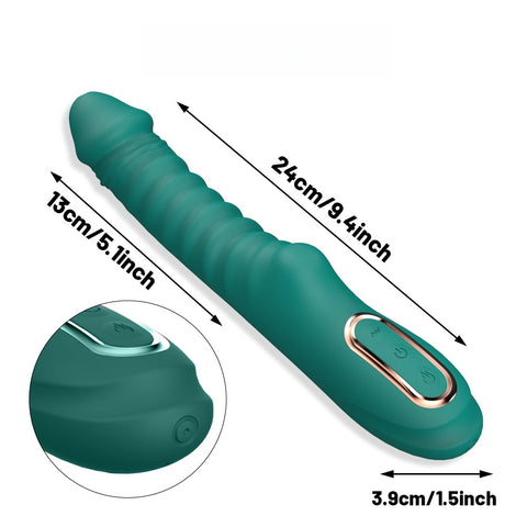 Loveangels Green Giant Vibrating And Heating Silicone Dildo Vibe