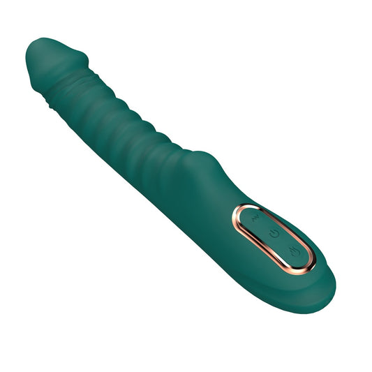 Loveangels Green Giant Vibrating And Heating Silicone Dildo Vibe