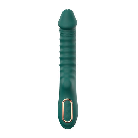 Loveangels Green Giant Vibrating And Heating Silicone Dildo Vibe
