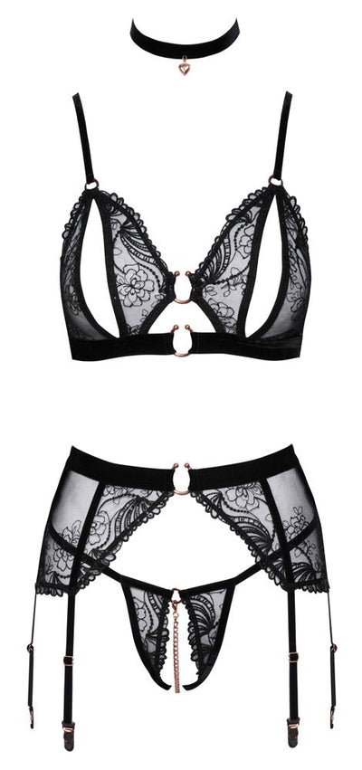 Abierta Fina Peekaboo 3pc Set - Loveangels