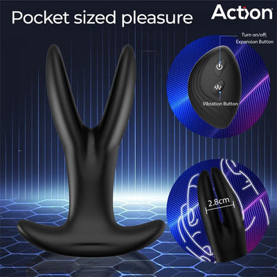 Action Pinsy Expandable Butt Plug With Remote Control - Loveangels
