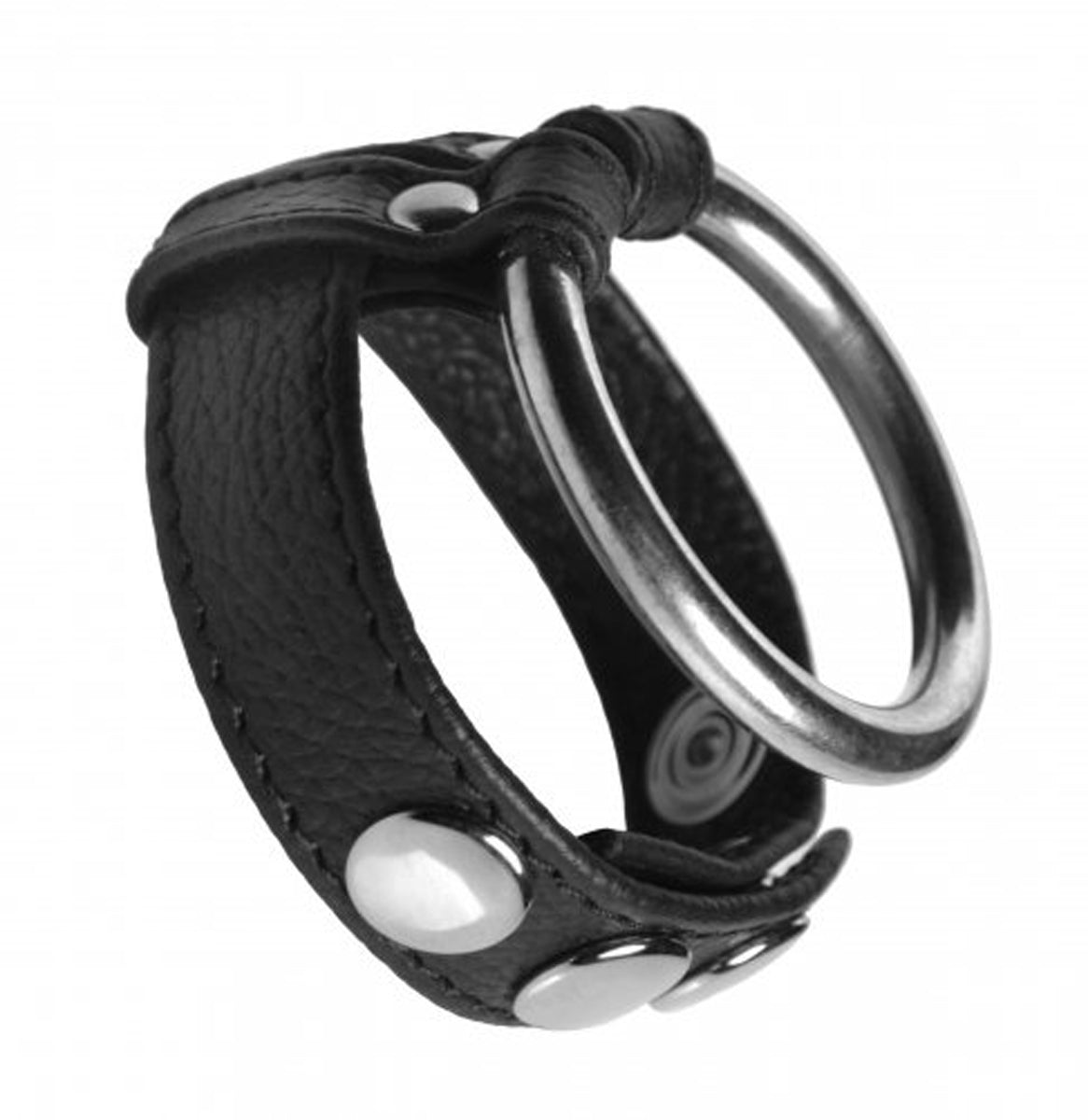Strictly Leather - Steel and Leather Cock and Ball Ring
