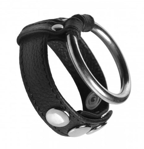Strictly Leather - Steel and Leather Cock and Ball Ring