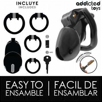 Addicted Toys Locked - Midnight Cell Penis Cage Size Small 4.8 cm - Loveangels