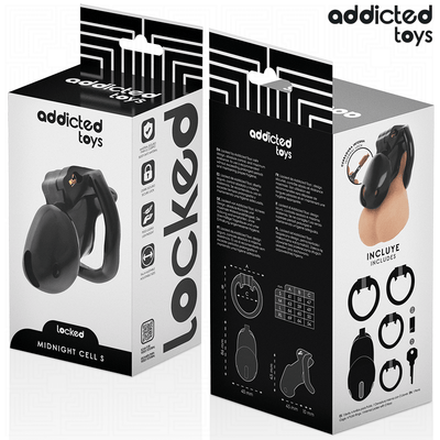 Addicted Toys Locked - Midnight Cell Penis Cage Size Small 4.8 cm - Loveangels