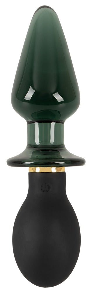 Anos Double Ended Glass Butt Plug with Vibration - Loveangels