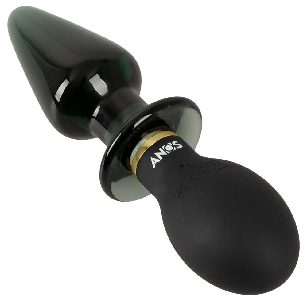 Anos Double Ended Glass Butt Plug with Vibration - Loveangels