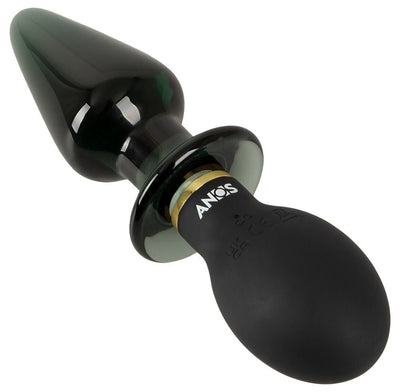 Anos Double Ended Glass Butt Plug with Vibration - Loveangels