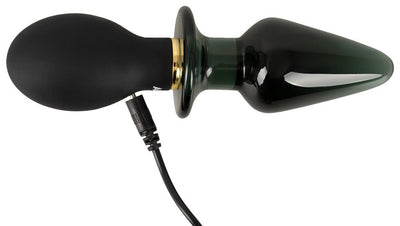 Anos Double Ended Glass Butt Plug with Vibration - Loveangels