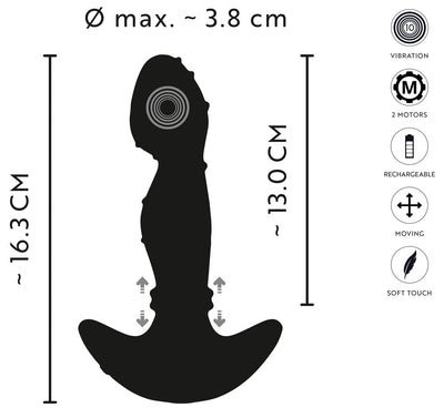 Anos Vibrating Prostate Plug with Moving Rings - Loveangels