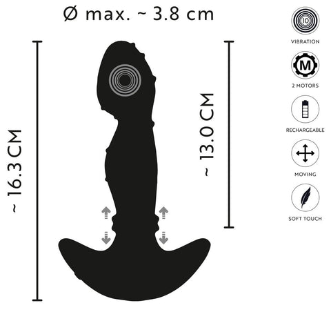 Anos Vibrating Prostate Plug with Moving Rings - Loveangels