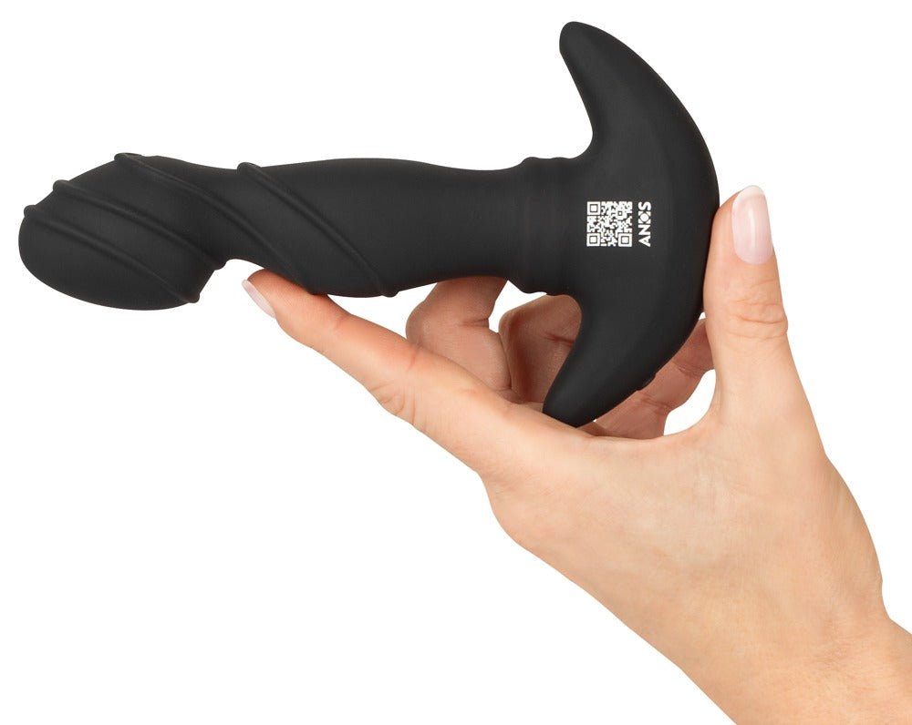 Anos Vibrating Prostate Plug with Moving Rings - Loveangels