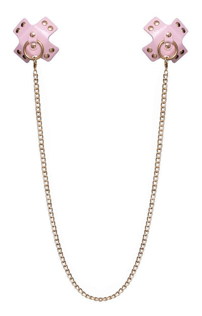 Bad Kitty Pink Nipple Stickers with Chain - Loveangels