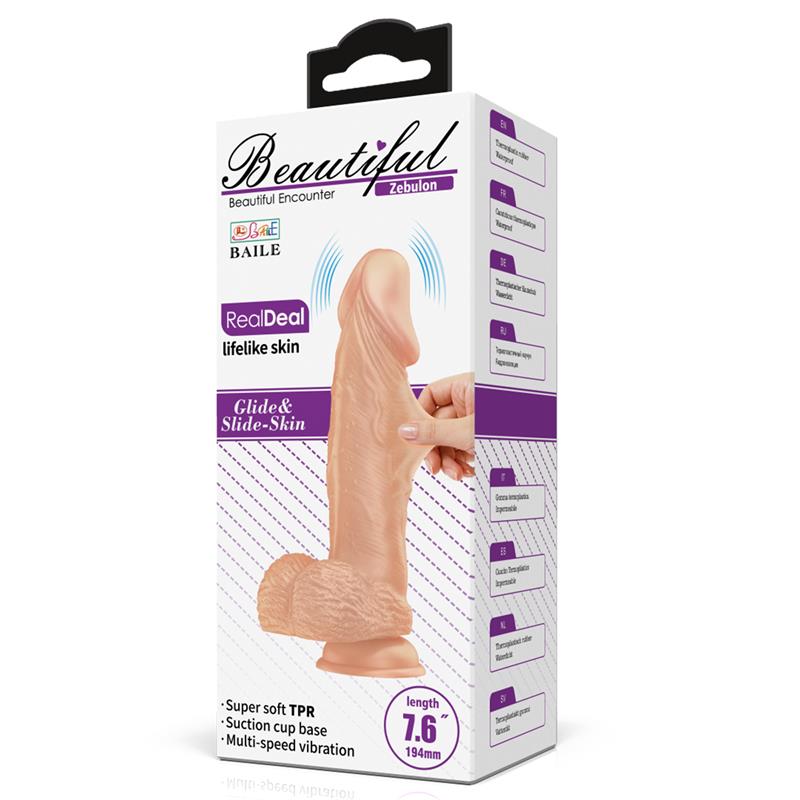 Beautiful Encounters Zebulon 7.6 Inch Vibrating Dildo - Loveangels