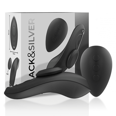 Black & Silver Preston Panty Vibrator With Remote - Loveangels