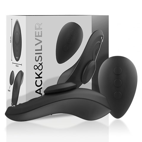 Black & Silver Preston Panty Vibrator With Remote - Loveangels