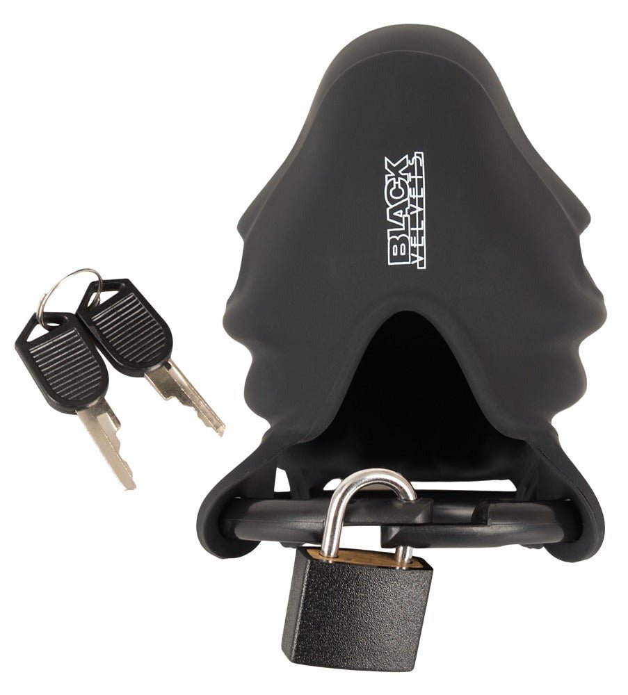 Black Velvets Silicone Cock And Ball Cage - Loveangels