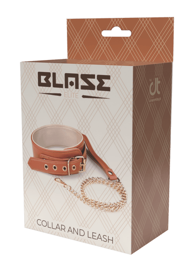 Blaze Elite Cognac Collar And Leash - Loveangels