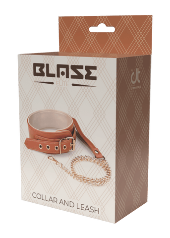 Blaze Elite Cognac Collar And Leash - Loveangels