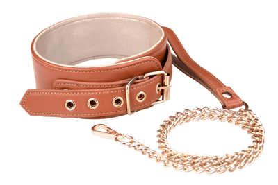 Blaze Elite Cognac Collar And Leash - Loveangels