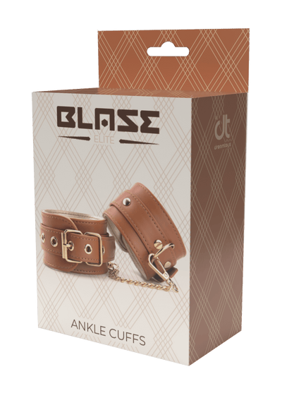 Blaze Elite Cognac Vegan Leather Anklecuffs - Loveangels