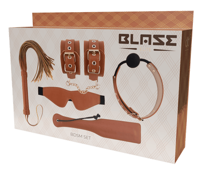 Blaze Elite Cognac Vegan Leather BDSM Set - Loveangels