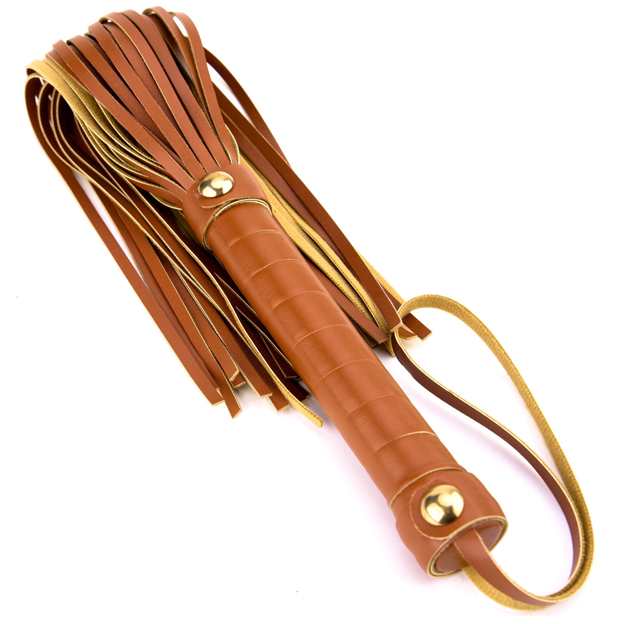 Blaze Elite Cognac Vegan Leather Flogger - Loveangels