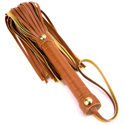 Blaze Elite Cognac Vegan Leather Flogger - Loveangels