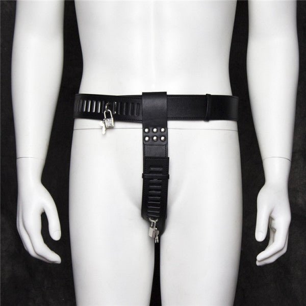 Bondage Boutique Leather Chastity With Wrist Cuffs And Lock - Loveangels