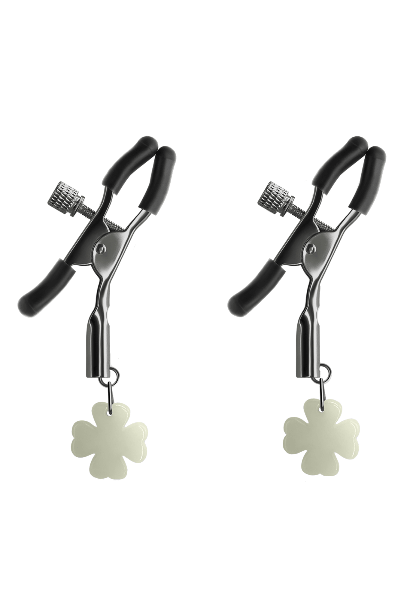 Bound Nipple Clamps Glow in the Dark Gunmetal - Loveangels