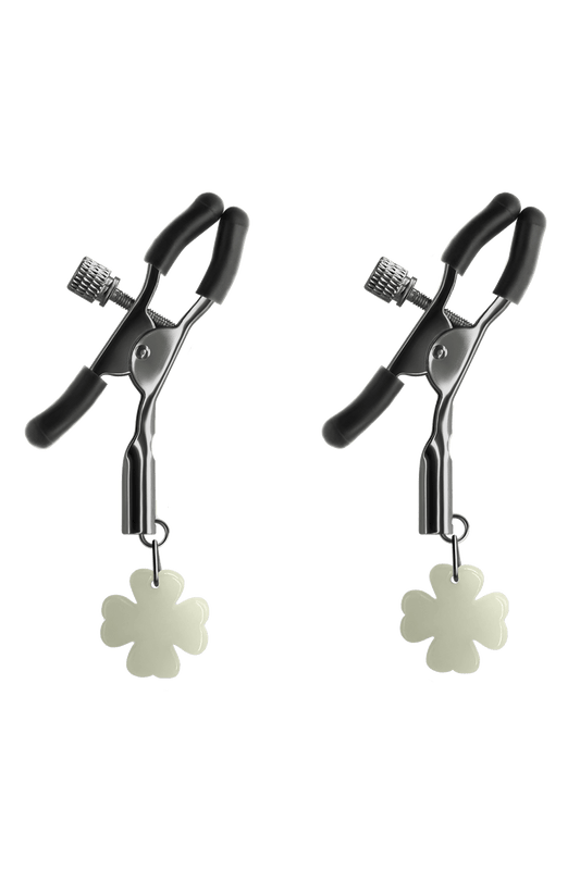 Bound Nipple Clamps Glow in the Dark Gunmetal - Loveangels