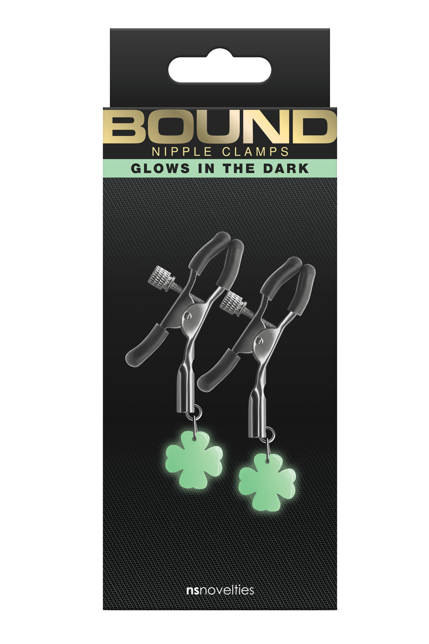 Bound Nipple Clamps Glow in the Dark Gunmetal - Loveangels