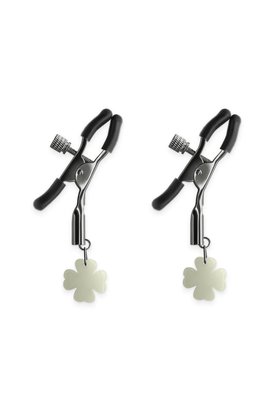 Bound Nipple Clamps Glow in the Dark Gunmetal - Loveangels