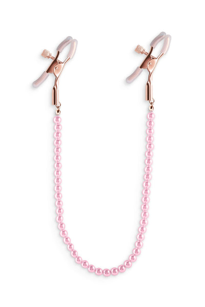 Bound Nipple Clamps With Pink Pearl Chain - Loveangels
