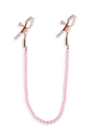 Bound Nipple Clamps With Pink Pearl Chain - Loveangels