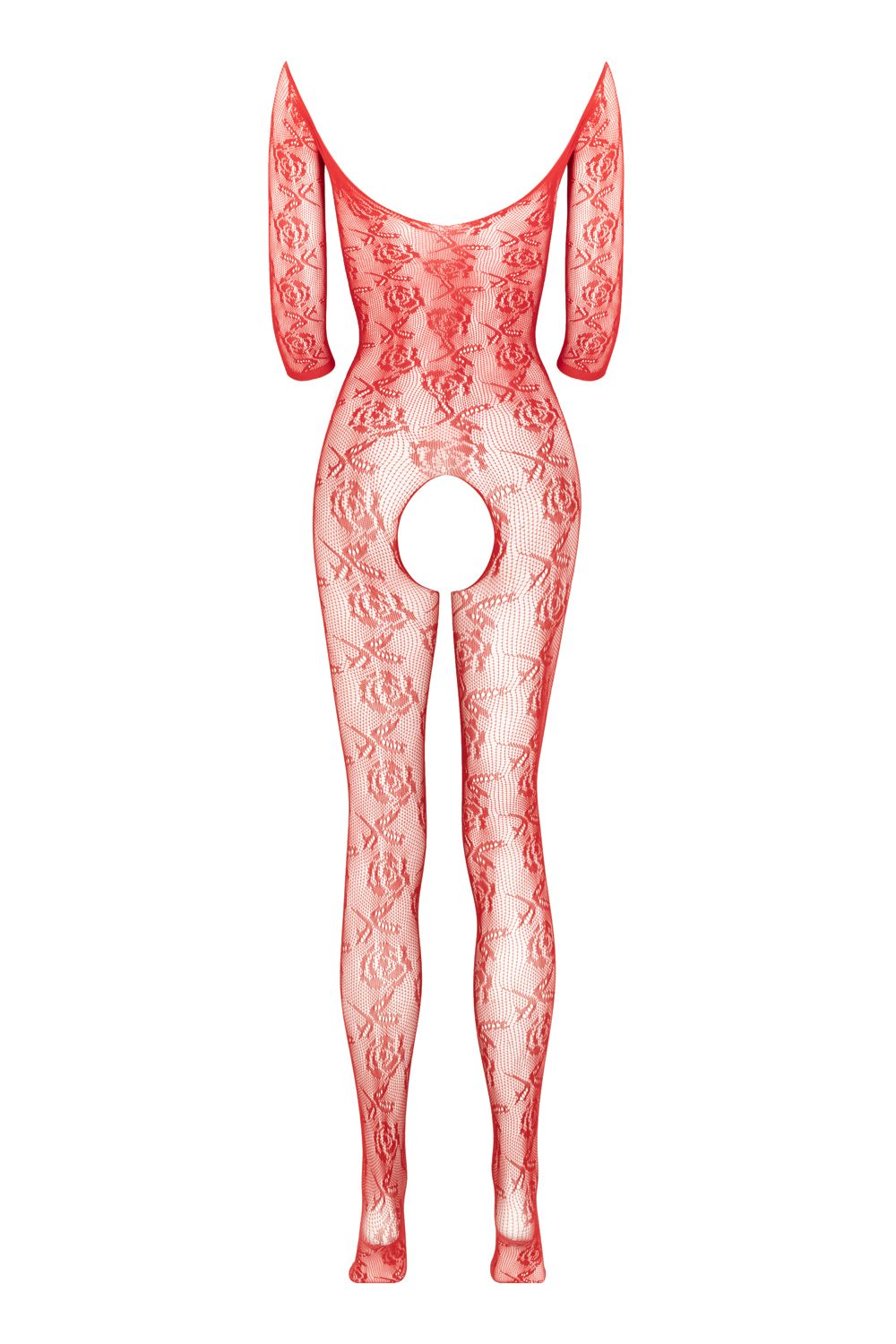 Christine - Open Crotch Lace Rose Bodystocking - Loveangels