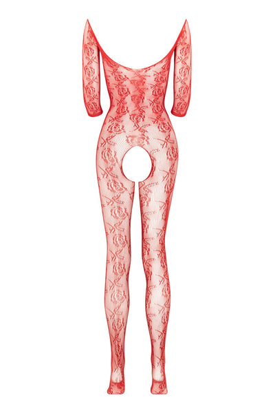 Christine - Open Crotch Lace Rose Bodystocking - Loveangels