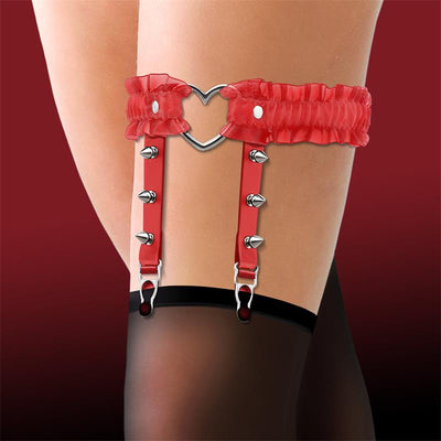 Cinderella Garter With Heart And Ruffles - Loveangels