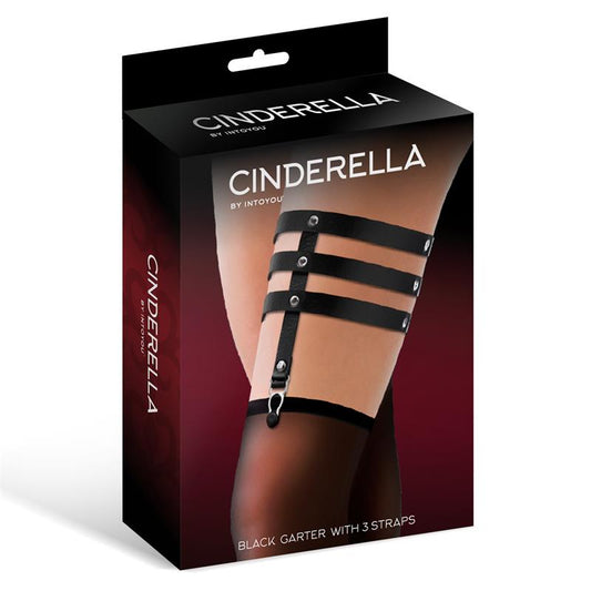 Cindirella 3 Strap Vegan Leather Garter - Loveangels