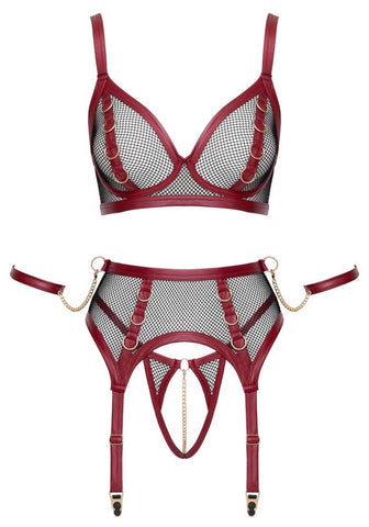 Cottelli Bondage 3 Piece Mesh Set with Cuffs - Loveangels