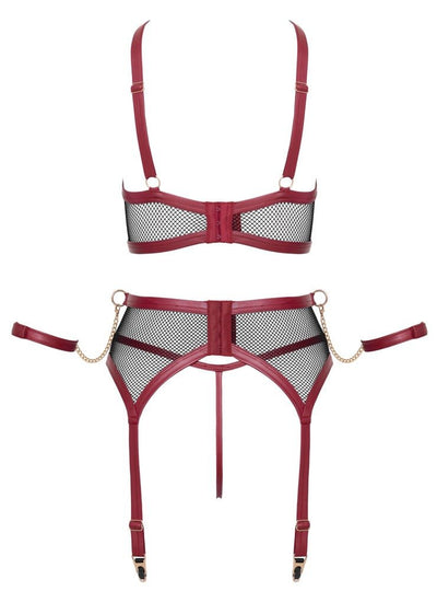 Cottelli Bondage 3 Piece Mesh Set with Cuffs - Loveangels
