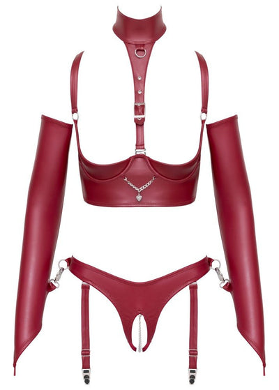 Cottelli Bondage Shelf Bra Set With Sleeves - Loveangels