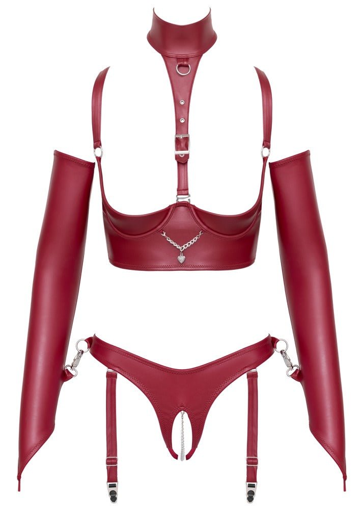 Cottelli Bondage Shelf Bra Set With Sleeves - Loveangels