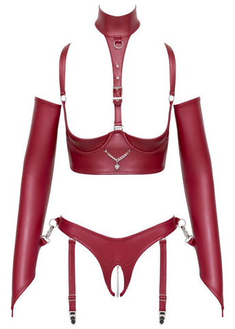 Cottelli Bondage Shelf Bra Set With Sleeves - Loveangels