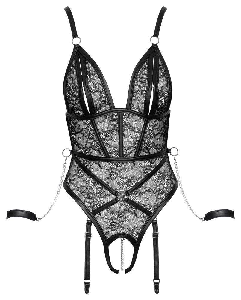 Cottelli Bondage Teddy With Restraints - Loveangels