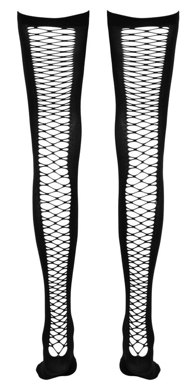 Cottelli Hold Up Stockings With Net Insert S/M - Loveangels